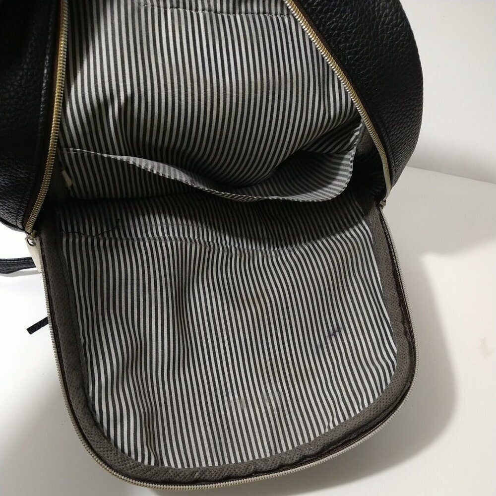 Womens Professional Supplier Black Backpack Faux Leather Zip Closure Tassel - Picture 5 of 6